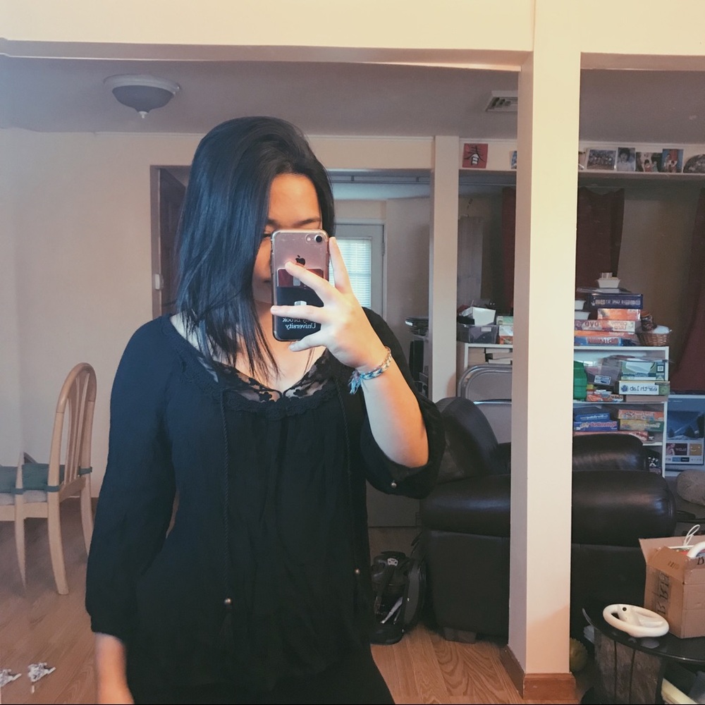 Forever 21 chiffon peasant blouse